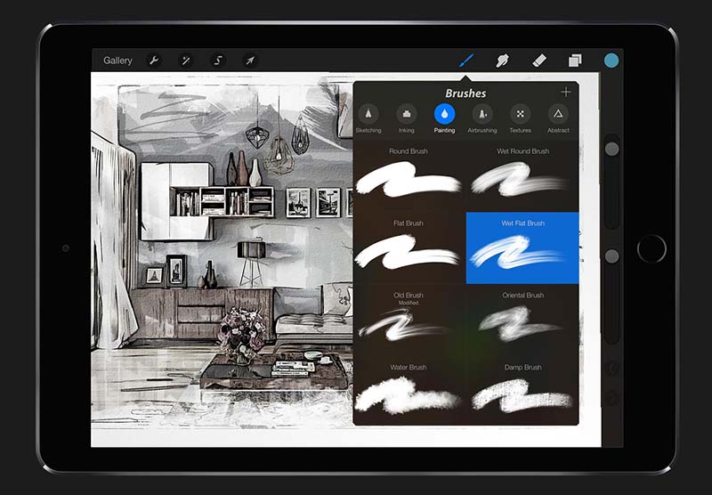 5 причин научиться рисовать в iPad 3 Интефейс Procreate
