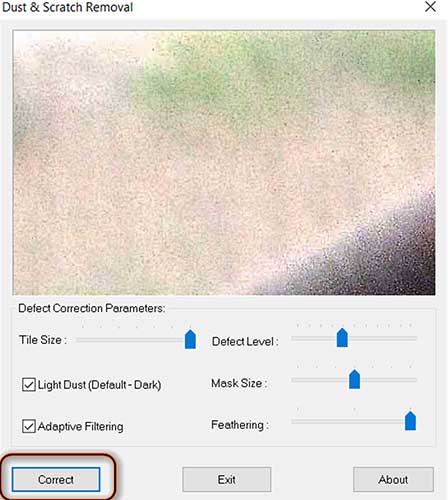Polaroid Dust and Scratch Removal